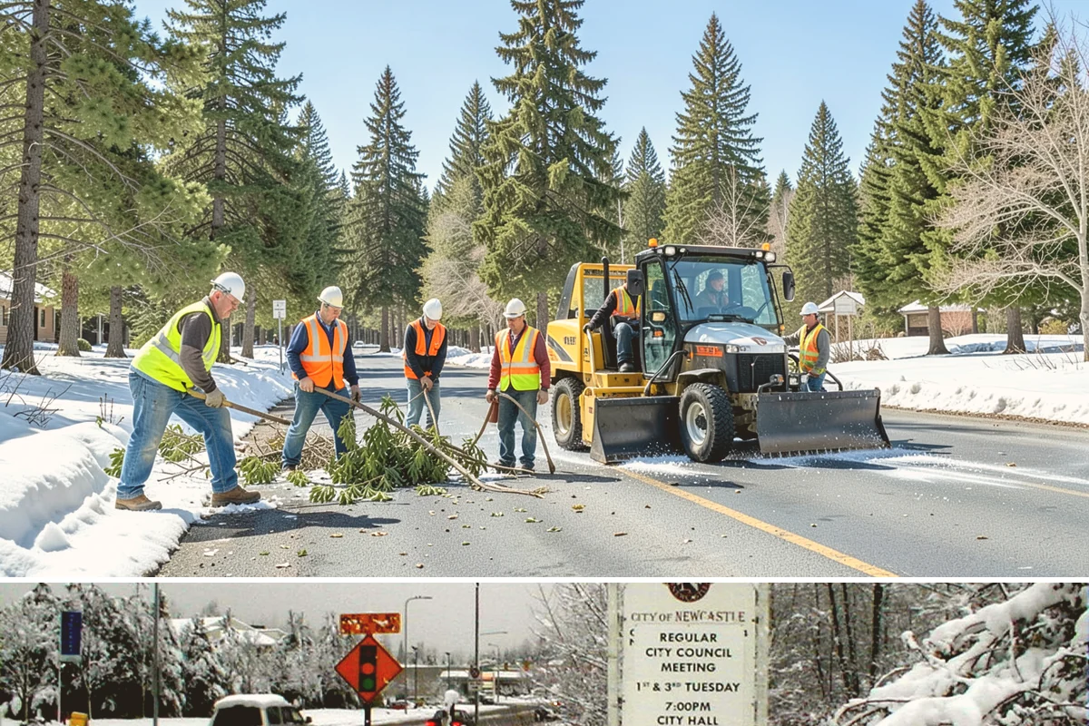 Leaf Removal Program in Newcastle, King County, WA - The program is timed to the full autumn drop, with pass frequency peaking at the height of leaf fall.