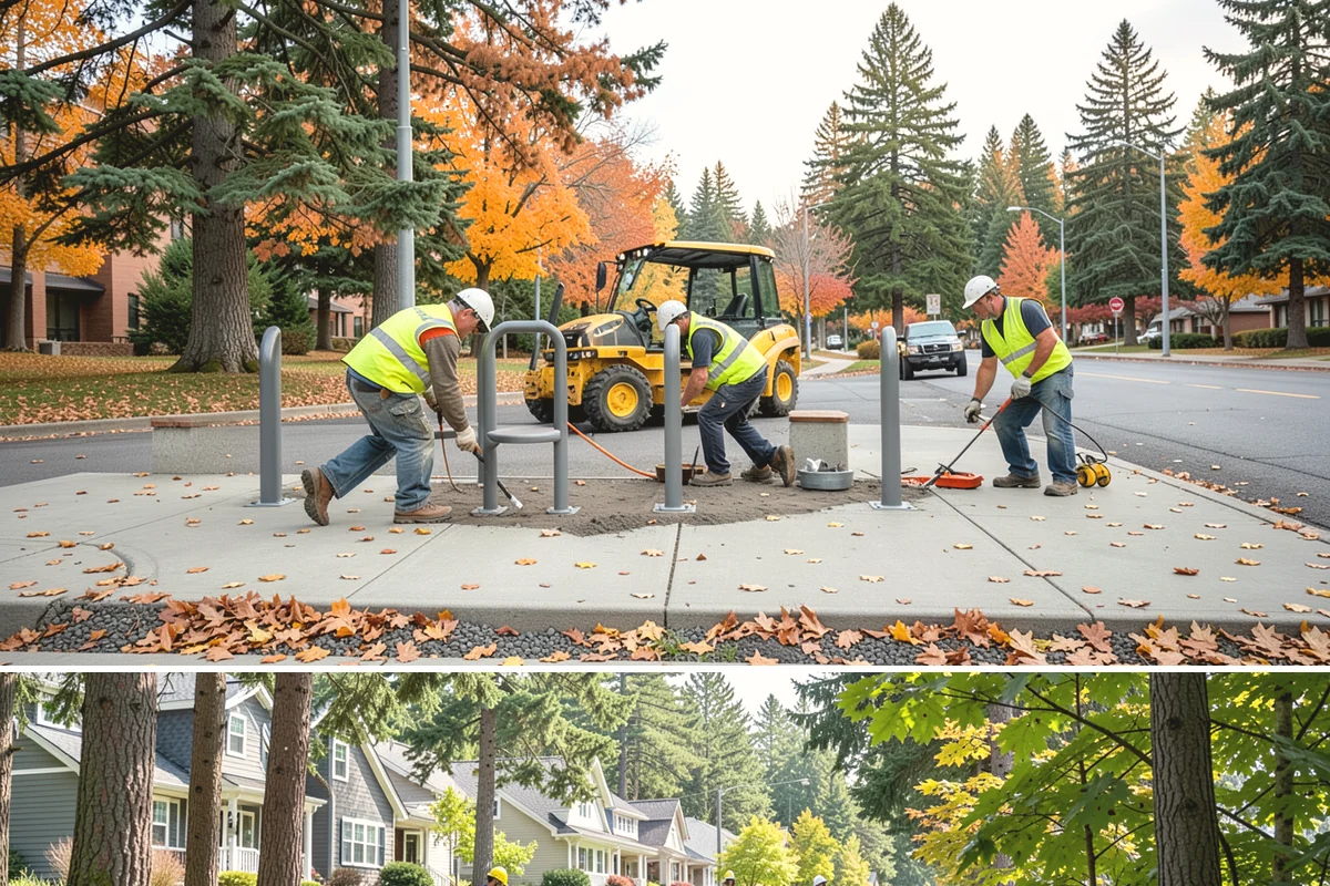 Leaf Removal Program in Normandy Park, King County, WA - The program is timed to the full autumn drop, with pass frequency peaking at the height of leaf fall.