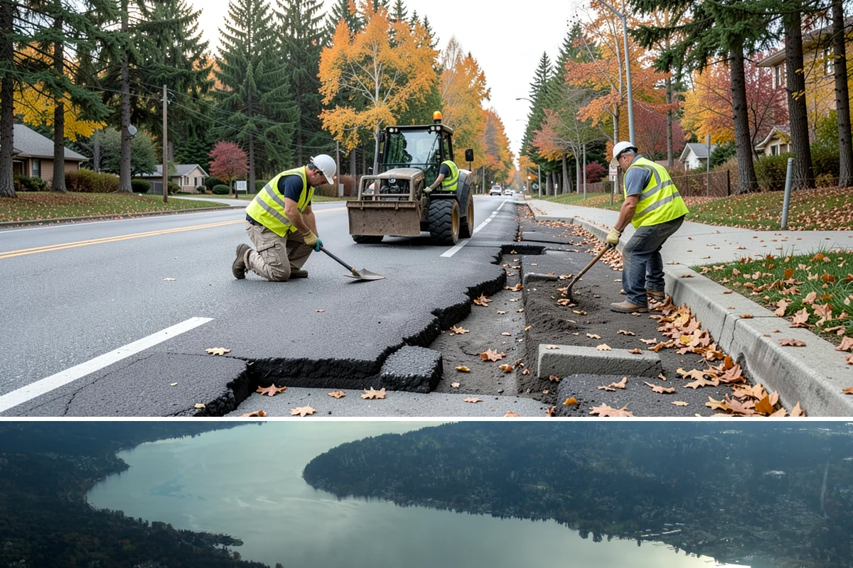 Leaf Removal Program in Sammamish, King County, WA - The program is timed to the full autumn drop, with pass frequency peaking at the height of leaf fall.
