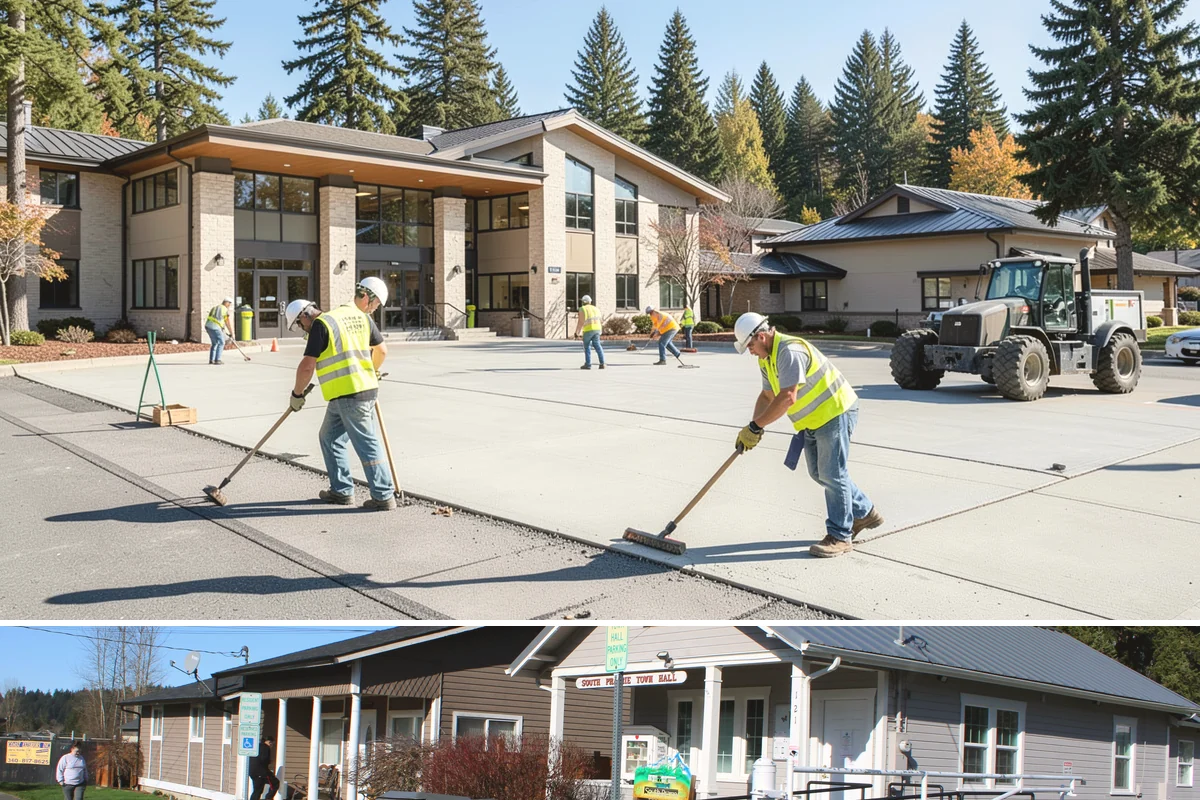 Leaf Removal Program in South Prairie, Pierce County, WA - The program is timed to the full autumn drop, with pass frequency peaking at the height of leaf fall.