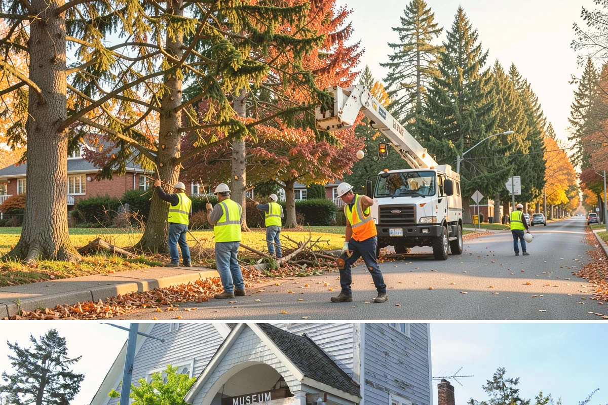 Leaf Removal Program in Steilacoom, Pierce County, WA - The program is timed to the full autumn drop, with pass frequency peaking at the height of leaf fall.