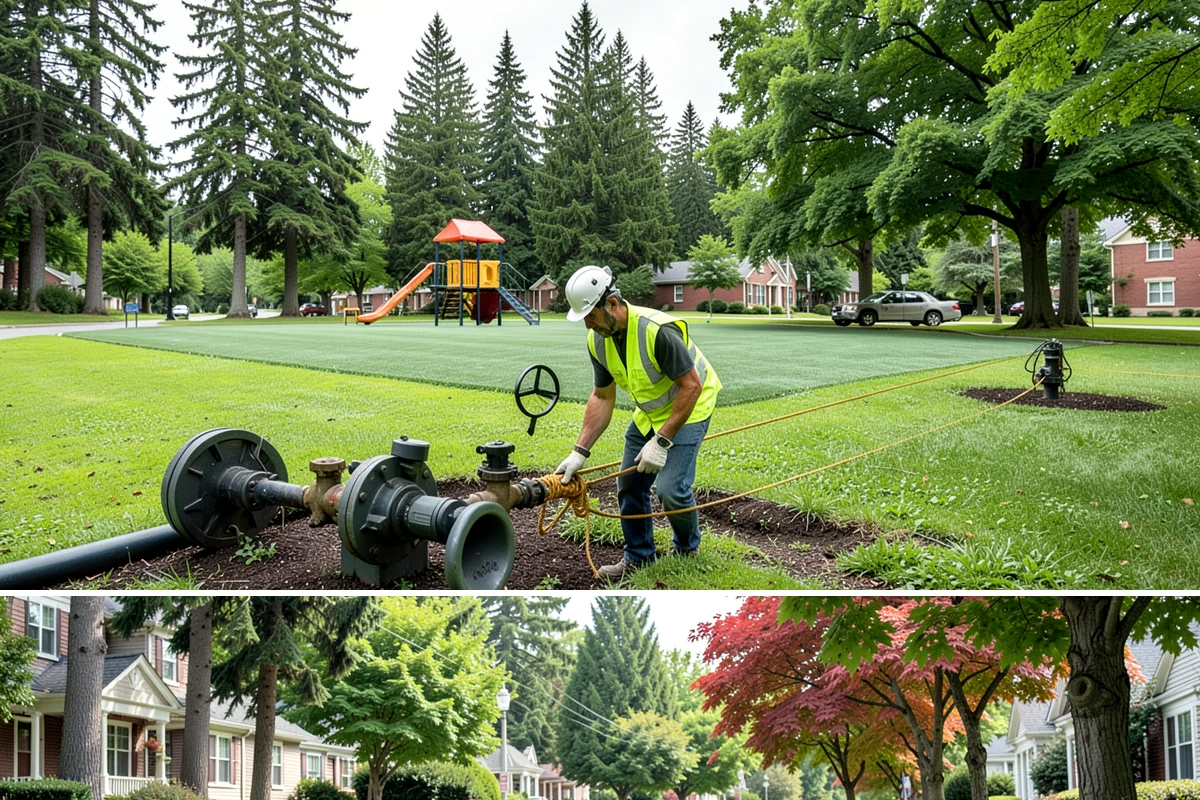 Library Grounds Maintenance in Beaux Arts Village, King County, WA - Spring planting refreshes entry beds before summer reading programs draw peak foot traffic.