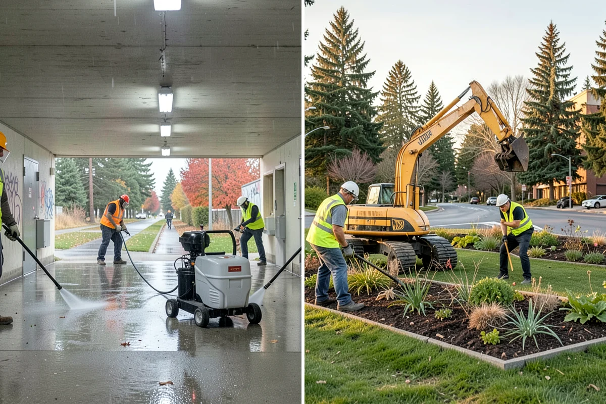 Library Grounds Maintenance in Hunts Point, King County, WA - Review branch grounds and programming schedules with library staff