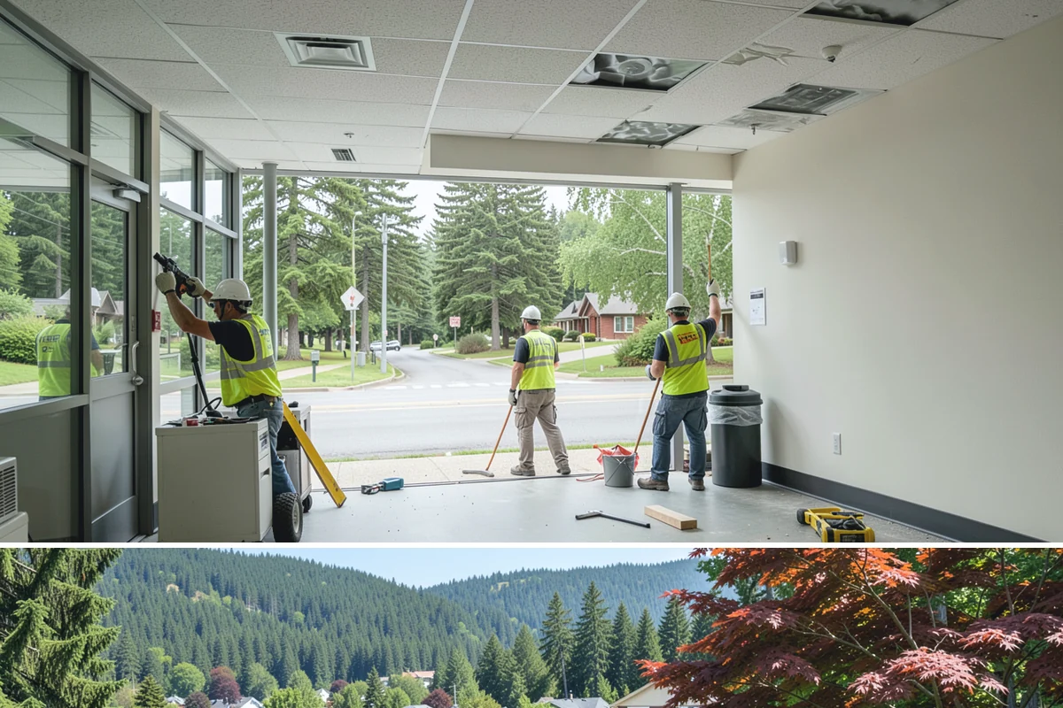 Library Grounds Maintenance in Index, Snohomish County, WA - Spring planting refreshes entry beds before summer reading programs draw peak foot traffic.