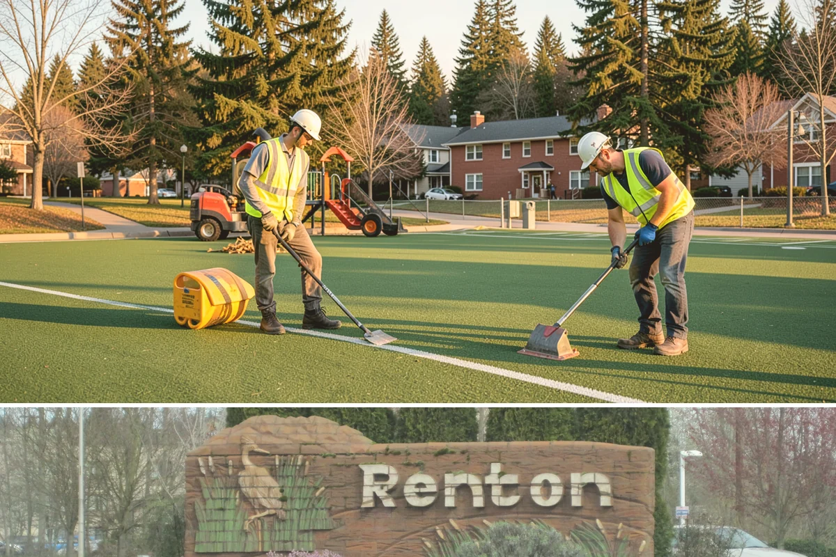 Library Grounds Maintenance in Renton, King County, WA - Spring planting refreshes entry beds before summer reading programs draw peak foot traffic.