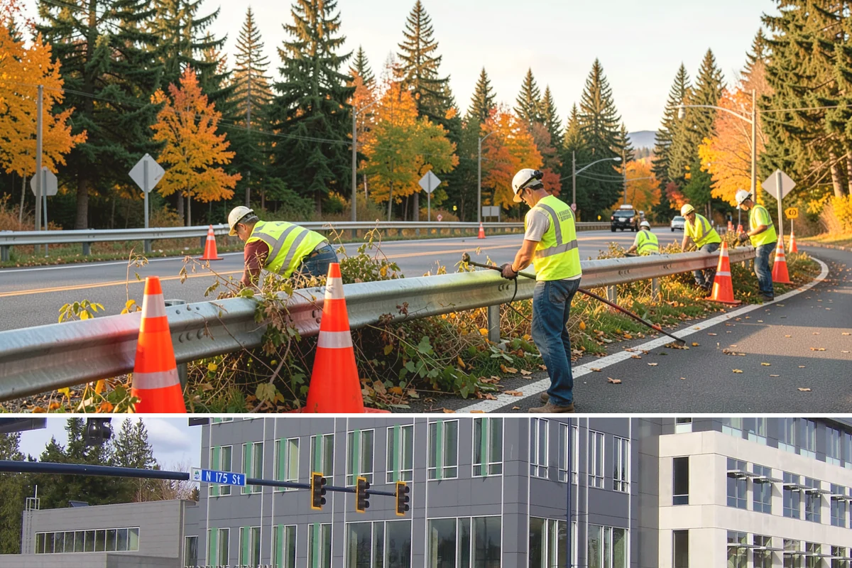 Library Grounds Maintenance in Shoreline, King County, WA - Spring planting refreshes entry beds before summer reading programs draw peak foot traffic.
