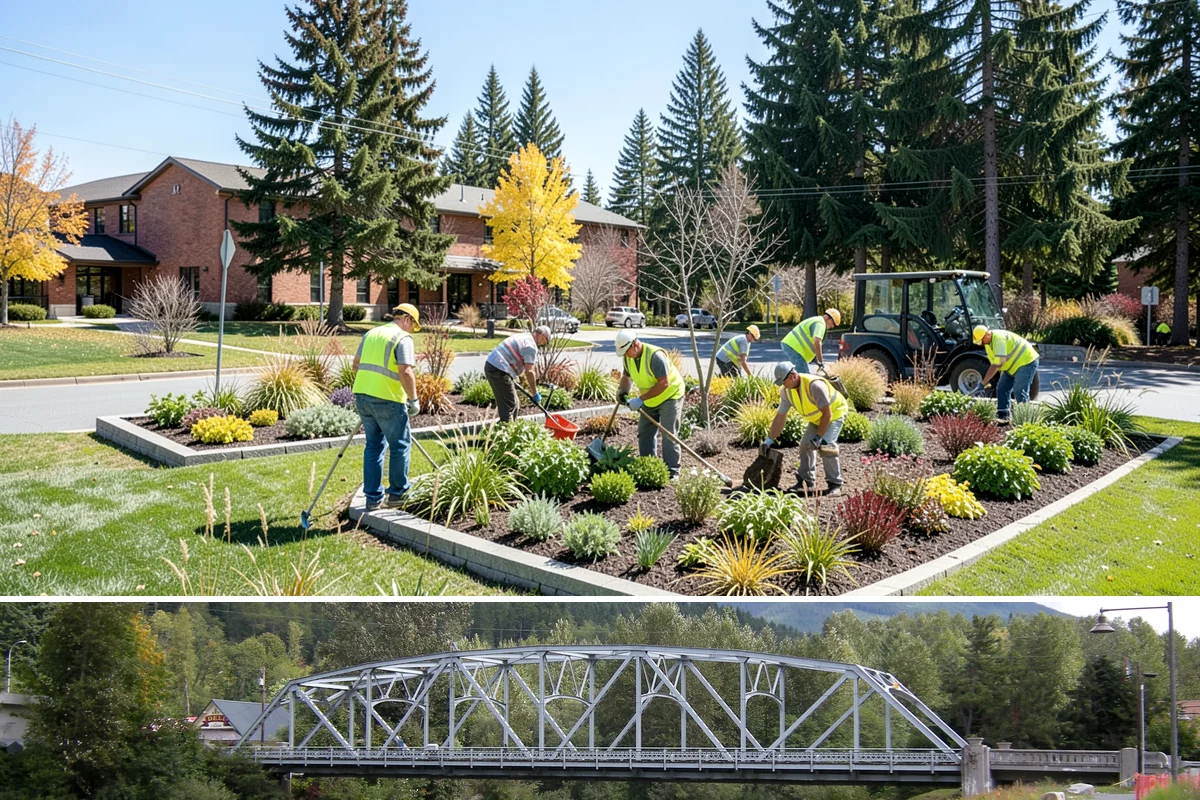 Library Grounds Maintenance in Skykomish, King County, WA - Spring planting refreshes entry beds before summer reading programs draw peak foot traffic.