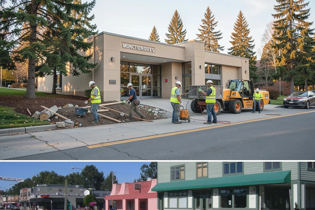 Library Grounds Maintenance in Snoqualmie, King County, WA - Spring planting refreshes entry beds before summer reading programs draw peak foot traffic.