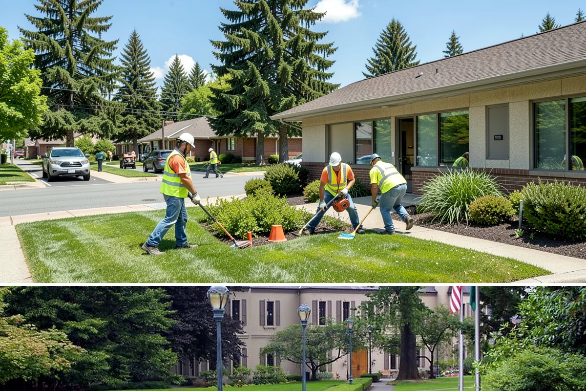 Library Grounds Maintenance in Woodinville, King County, WA - Spring planting refreshes entry beds before summer reading programs draw peak foot traffic.