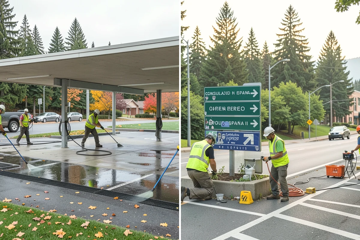 Line Striping in Mill Creek, Snohomish County, WA - Measure the site and confirm the striping layout