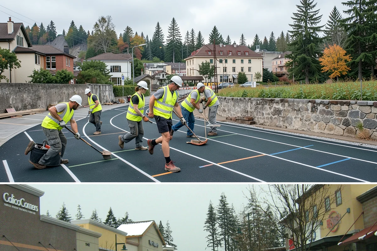 Line Striping in Mill Creek, Snohomish County, WA - Dry-weather months from late spring through early fall provide the best paint adhesion and cure conditions.