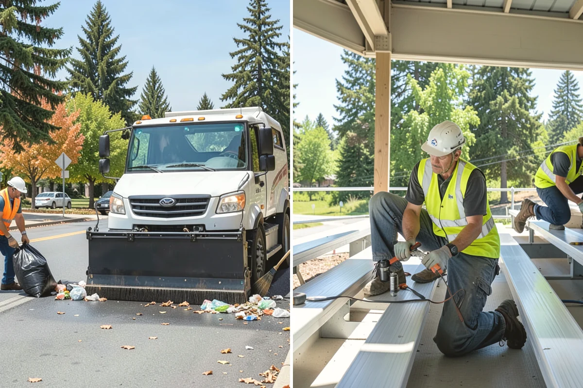 Line Striping in Monroe, Snohomish County, WA - Measure the site and confirm the striping layout