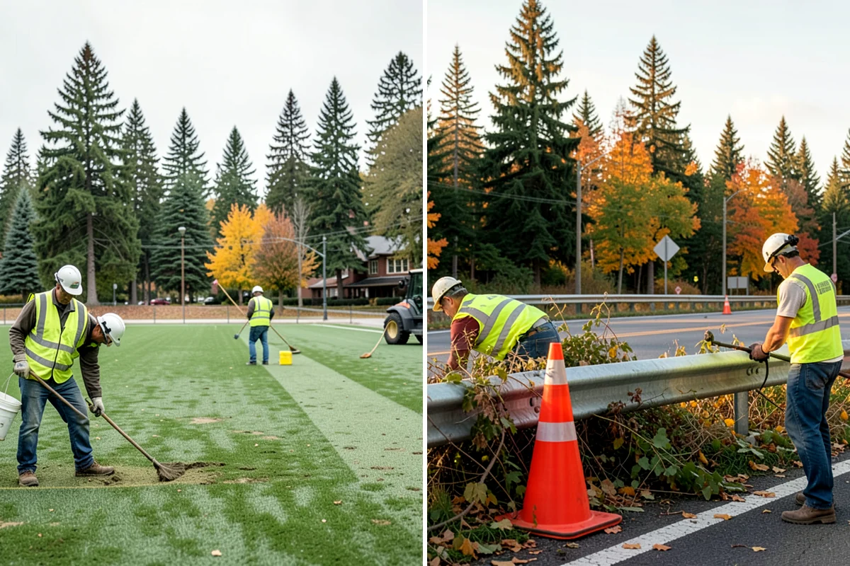 Line Striping in Shoreline, King County, WA - Measure the site and confirm the striping layout