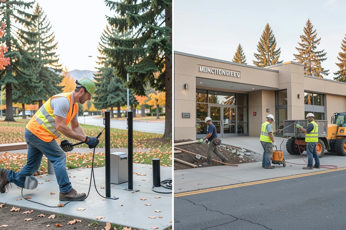 Line Striping in Sumner, Pierce County, WA - Measure the site and confirm the striping layout