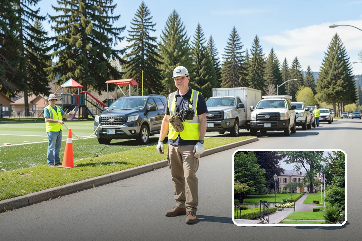 Line Striping in Woodinville, King County, WA - Well-defined lanes and parking stalls