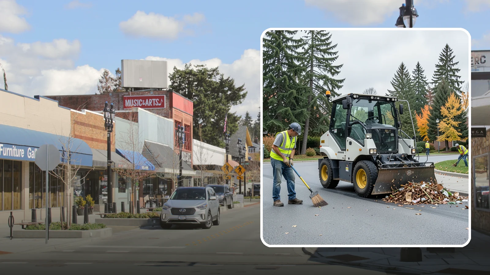 Litter & Grounds Policing in Bothell, King County, WA - Routine litter policing keeps building entries, plazas, and surrounding grounds clean and orderly.