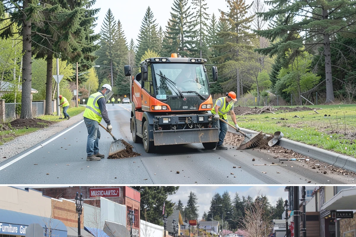 Litter & Grounds Policing in Bothell, King County, WA - Windblown debris and leaf litter peak in fall, while event traffic drives higher volumes through summer.