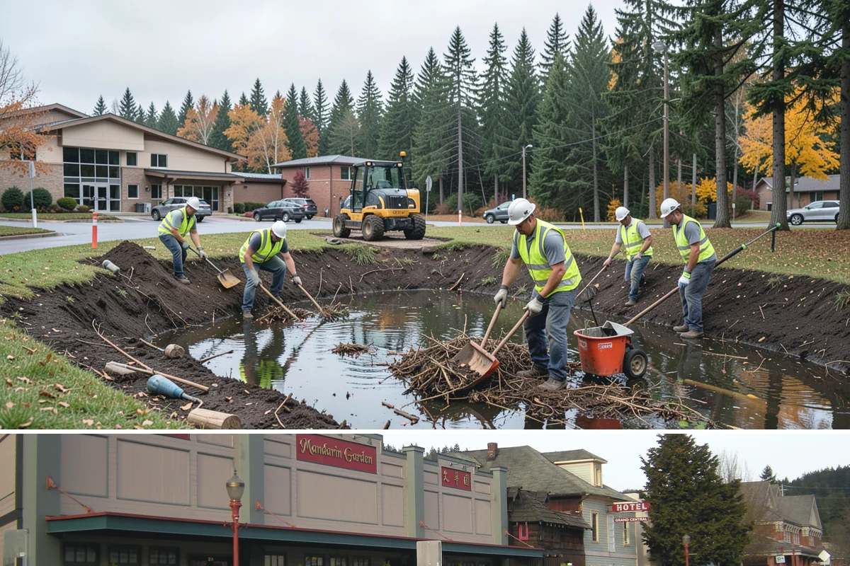 Litter & Grounds Policing in Issaquah, King County, WA - Windblown debris and leaf litter peak in fall, while event traffic drives higher volumes through summer.