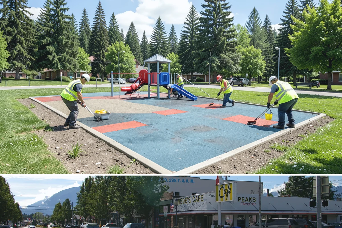 Litter & Grounds Policing in North Bend, King County, WA - Windblown debris and leaf litter peak in fall, while event traffic drives higher volumes through summer.