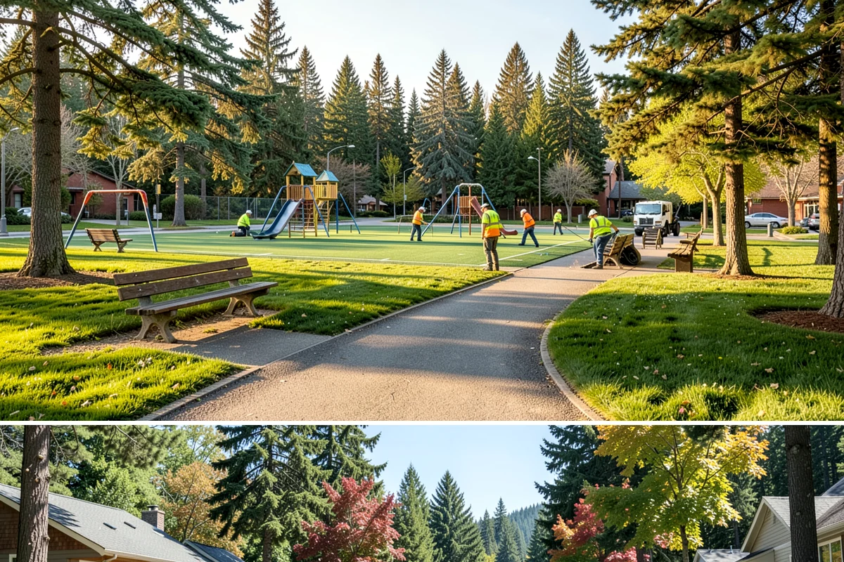 Litter & Grounds Policing in Orting, Pierce County, WA - Windblown debris and leaf litter peak in fall, while event traffic drives higher volumes through summer.