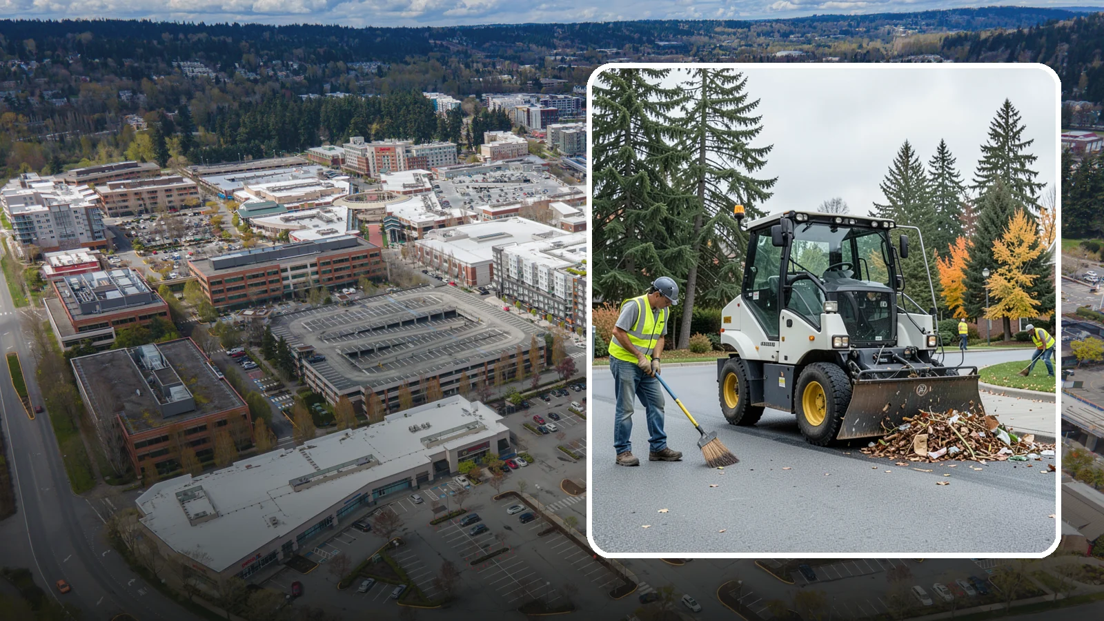 Litter & Grounds Policing in Redmond, King County, WA - Routine litter policing keeps building entries, plazas, and surrounding grounds clean and orderly.