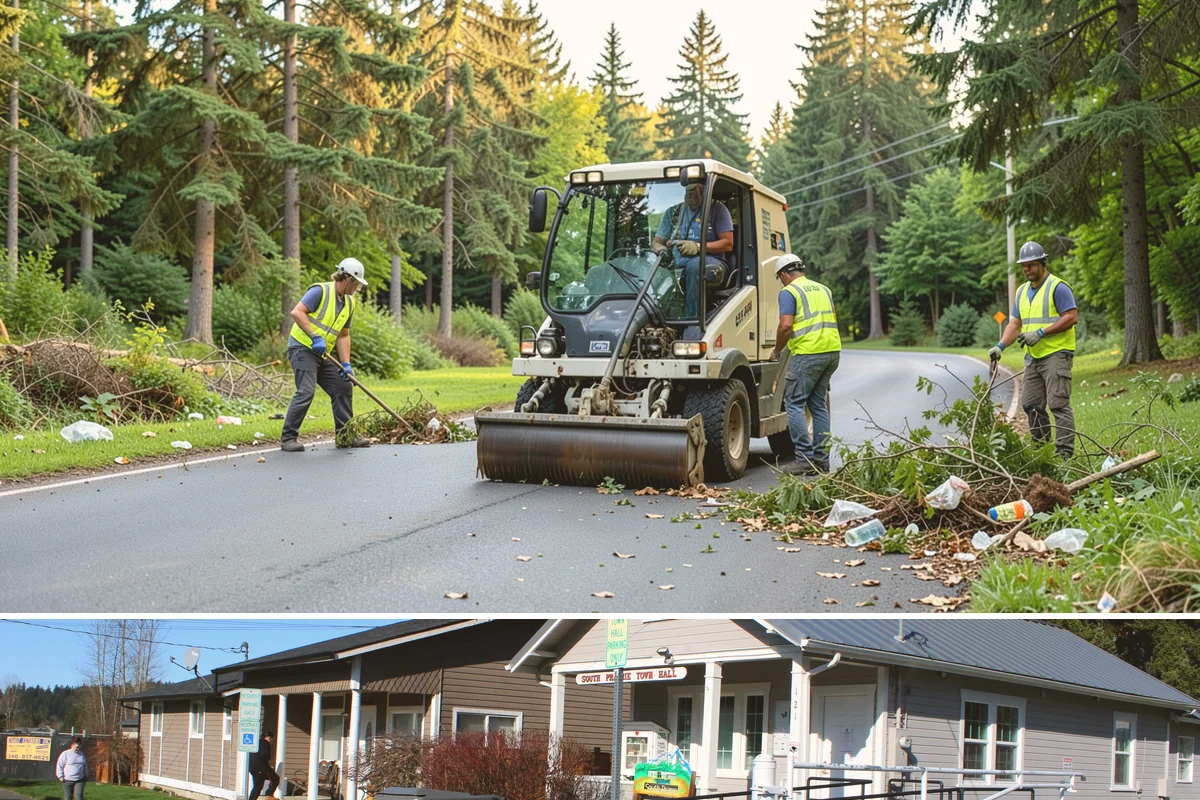 Litter & Grounds Policing in South Prairie, Pierce County, WA - Windblown debris and leaf litter peak in fall, while event traffic drives higher volumes through summer.