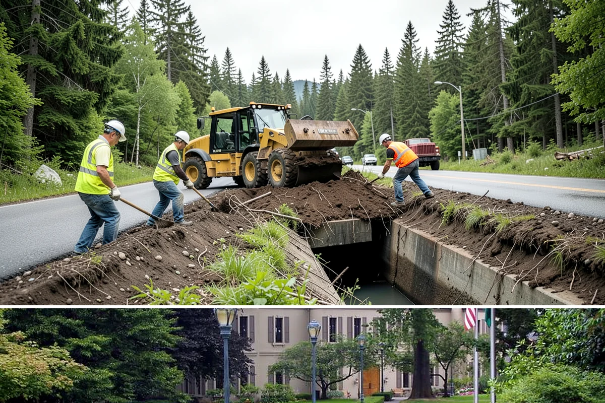Litter & Grounds Policing in Woodinville, King County, WA - Windblown debris and leaf litter peak in fall, while event traffic drives higher volumes through summer.