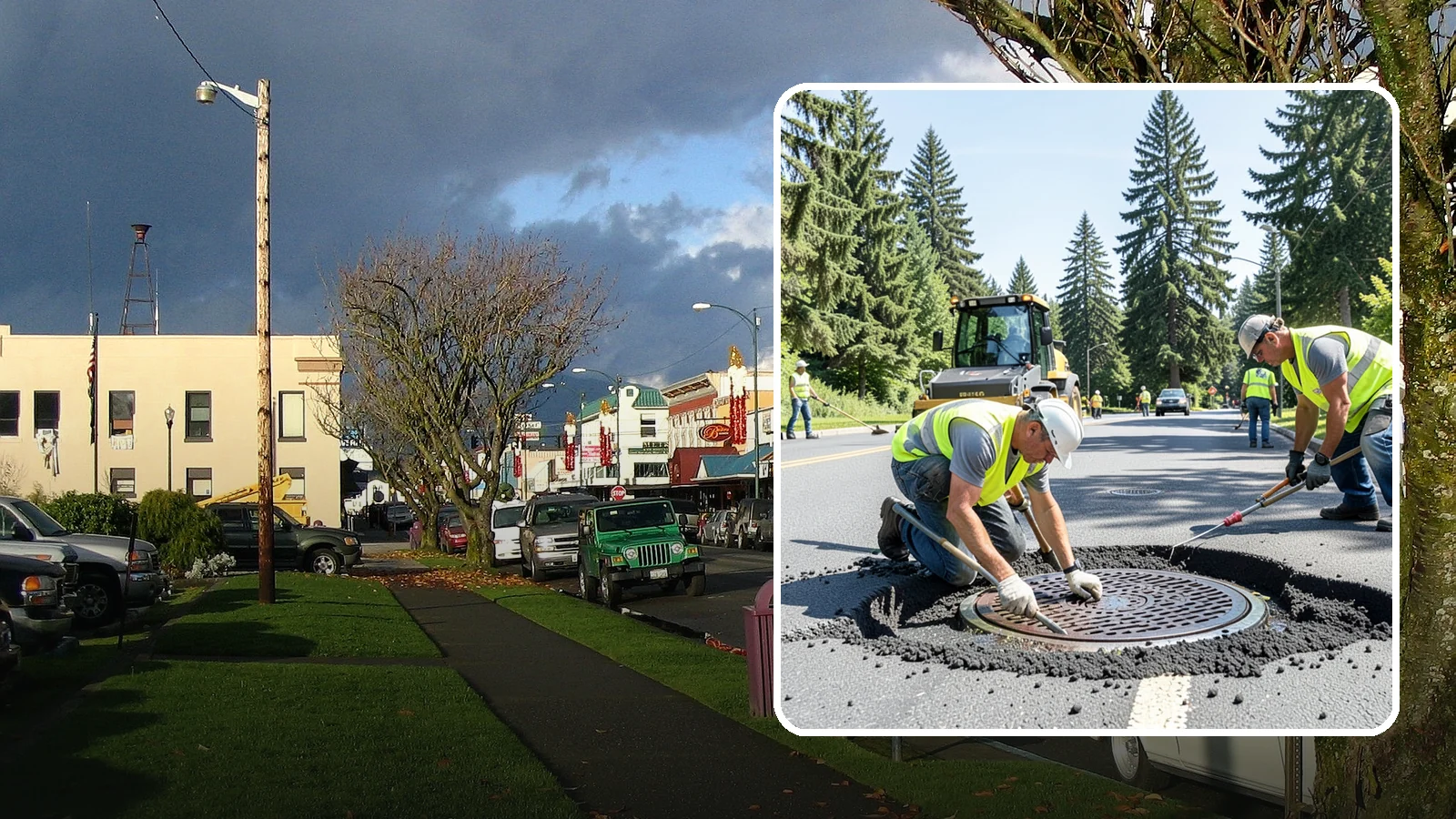 Manhole Adjustment in Arlington, Snohomish County, WA - Raising, lowering, and repairing manhole frames and covers to match grade and restore safe access.