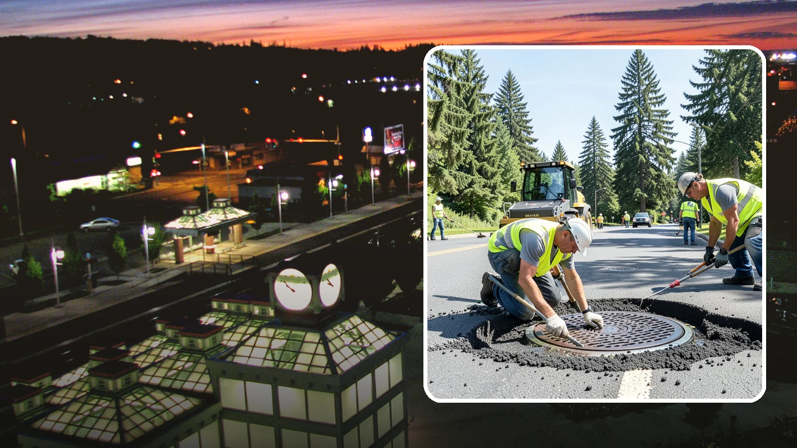 Manhole Adjustment in Auburn, King County, WA - Raising, lowering, and repairing manhole frames and covers to match grade and restore safe access.
