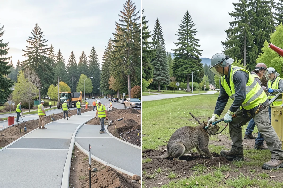 Manhole Adjustment in Bonney Lake, Pierce County, WA - Survey casting elevations against finished grade
