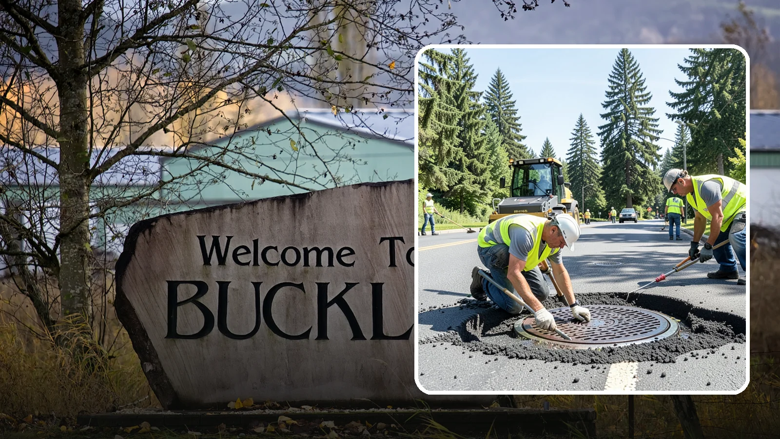Manhole Adjustment in Buckley, Pierce County, WA - Raising, lowering, and repairing manhole frames and covers to match grade and restore safe access.