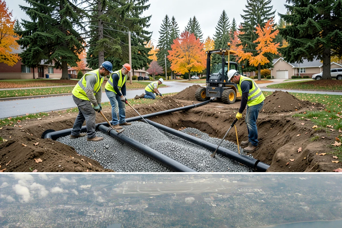 Manhole Adjustment in Burien, King County, WA - Manhole adjustments are typically scheduled with dry-weather paving projects for proper material placement and cure.