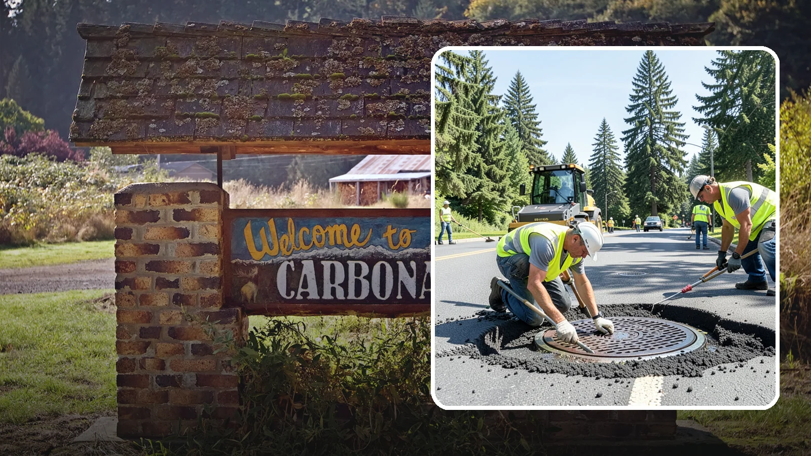 Manhole Adjustment in Carbonado, Pierce County, WA - Raising, lowering, and repairing manhole frames and covers to match grade and restore safe access.