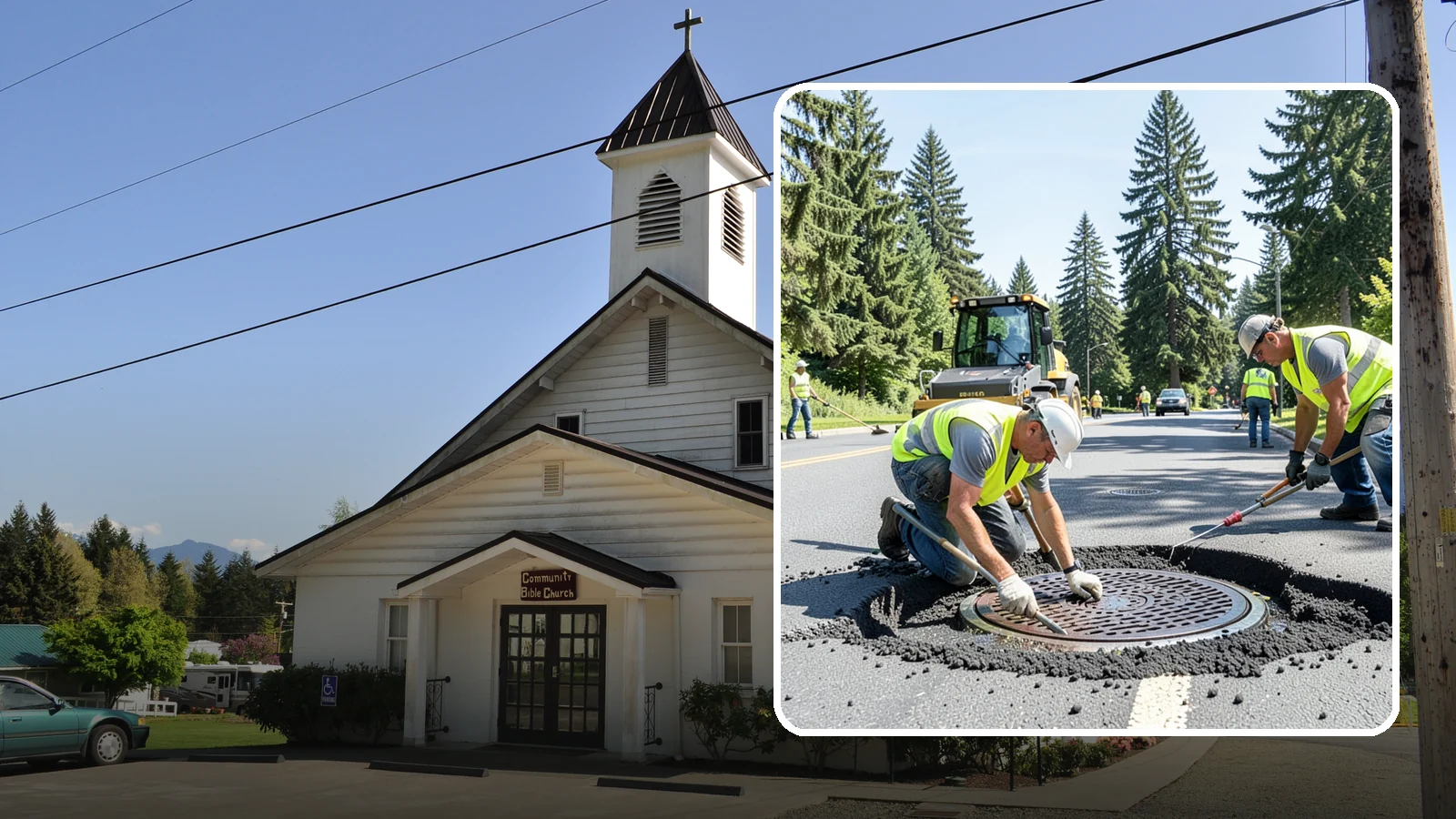 Manhole Adjustment in Concrete, Skagit County, WA - Raising, lowering, and repairing manhole frames and covers to match grade and restore safe access.