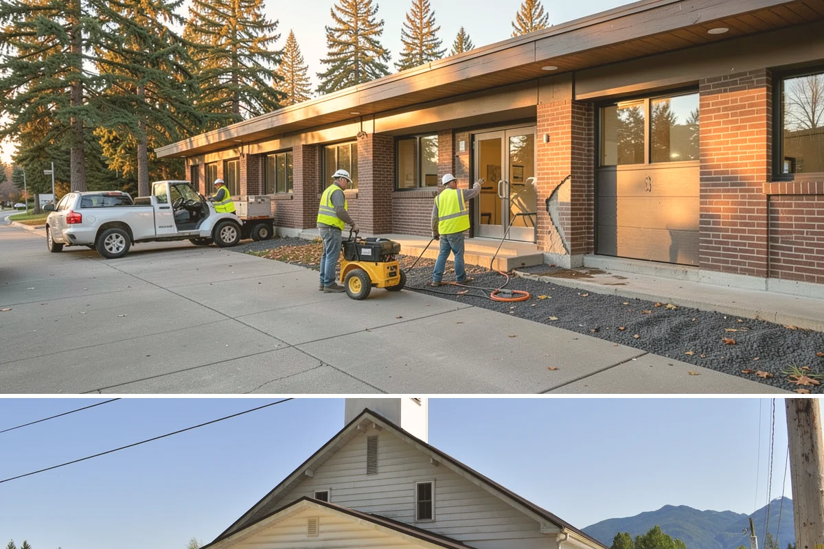 Manhole Adjustment in Concrete, Skagit County, WA - Manhole adjustments are typically scheduled with dry-weather paving projects for proper material placement and cure.