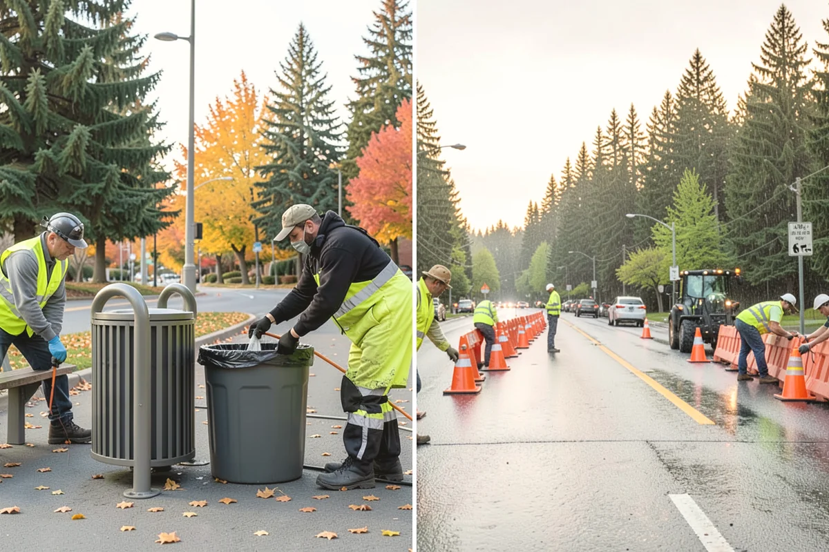 Manhole Adjustment in Covington, King County, WA - Survey casting elevations against finished grade