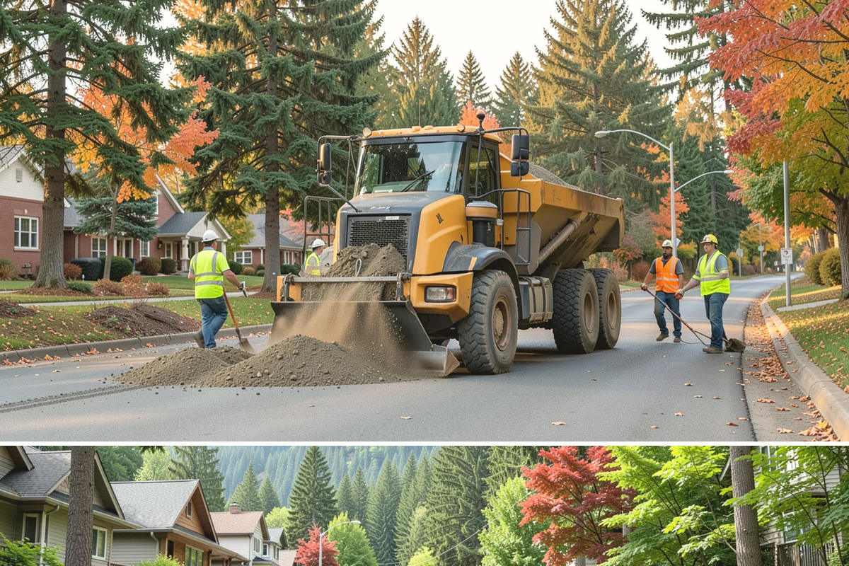 Manhole Adjustment in Darrington, Snohomish County, WA - Manhole adjustments are typically scheduled with dry-weather paving projects for proper material placement and cure.
