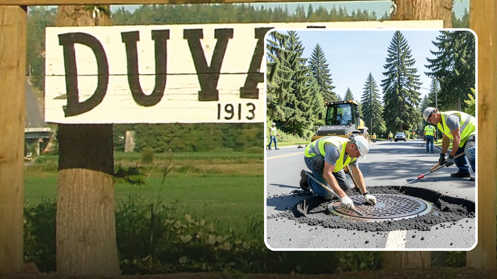 Manhole Adjustment in Duvall, King County, WA - Raising, lowering, and repairing manhole frames and covers to match grade and restore safe access.