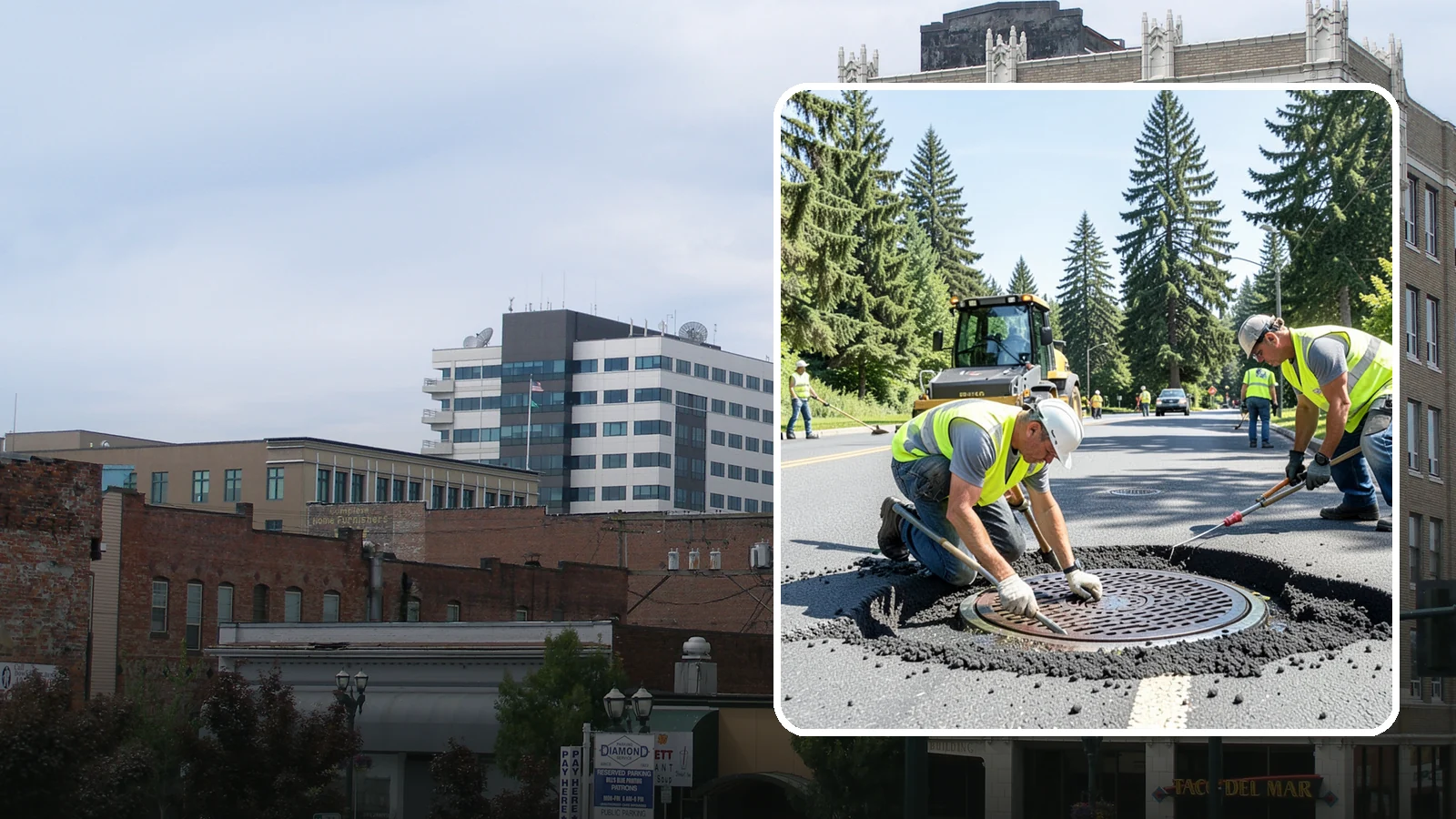 Manhole Adjustment in Everett, Snohomish County, WA - Raising, lowering, and repairing manhole frames and covers to match grade and restore safe access.