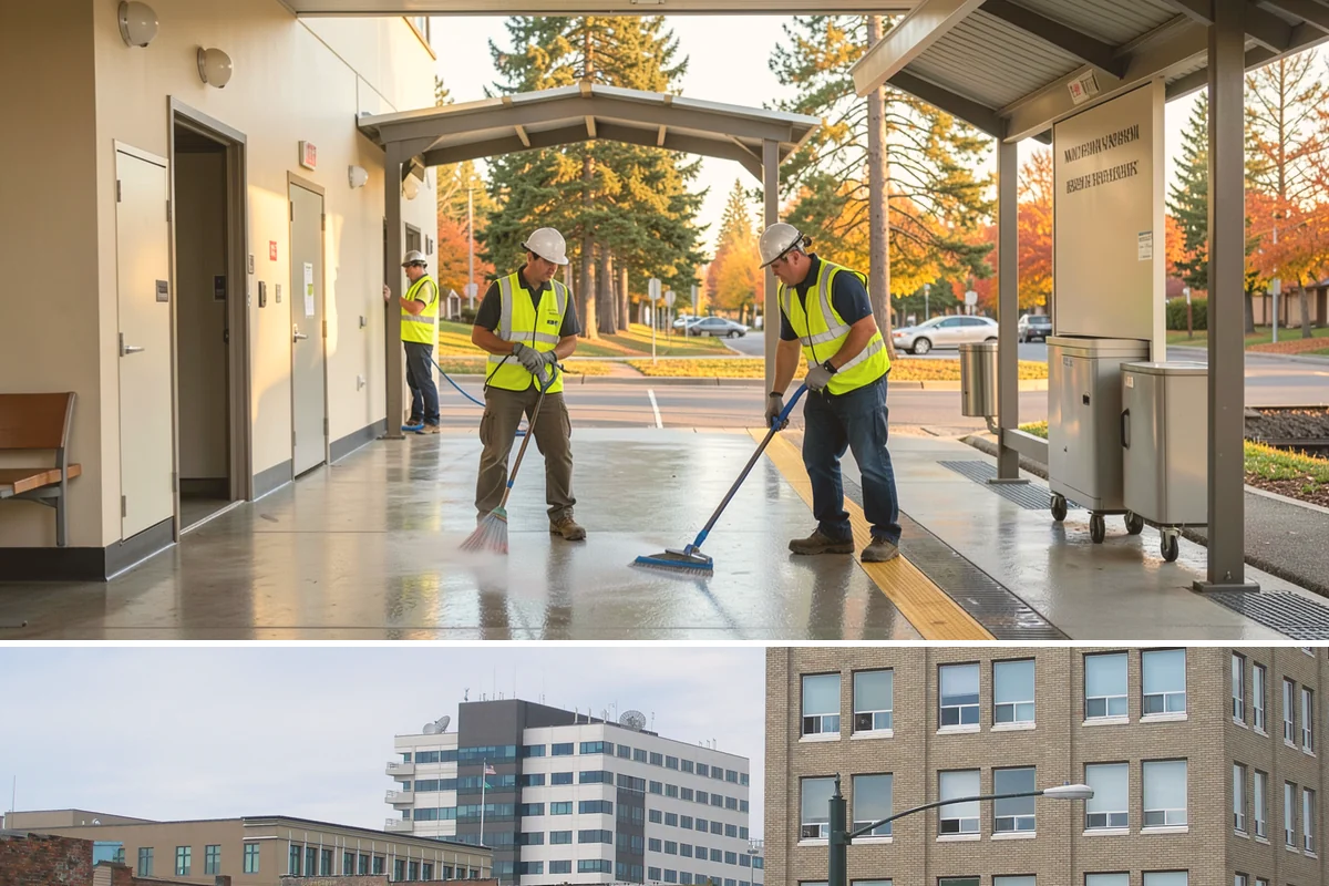 Manhole Adjustment in Everett, Snohomish County, WA - Manhole adjustments are typically scheduled with dry-weather paving projects for proper material placement and cure.