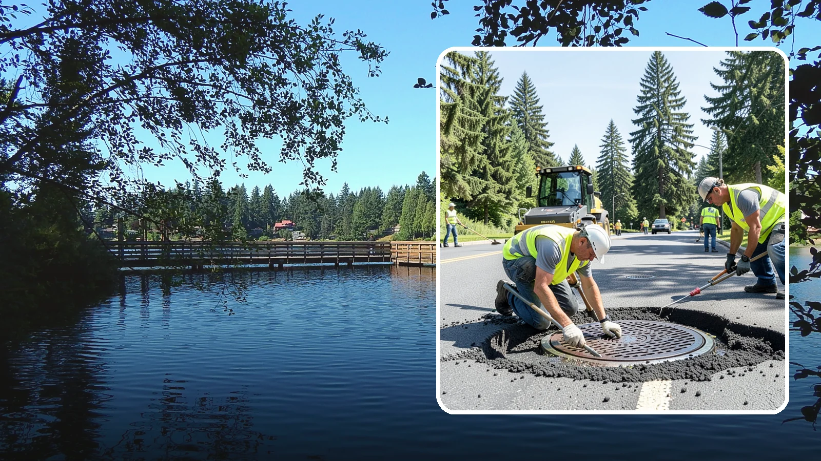 Manhole Adjustment in Federal Way, King County, WA - Raising, lowering, and repairing manhole frames and covers to match grade and restore safe access.