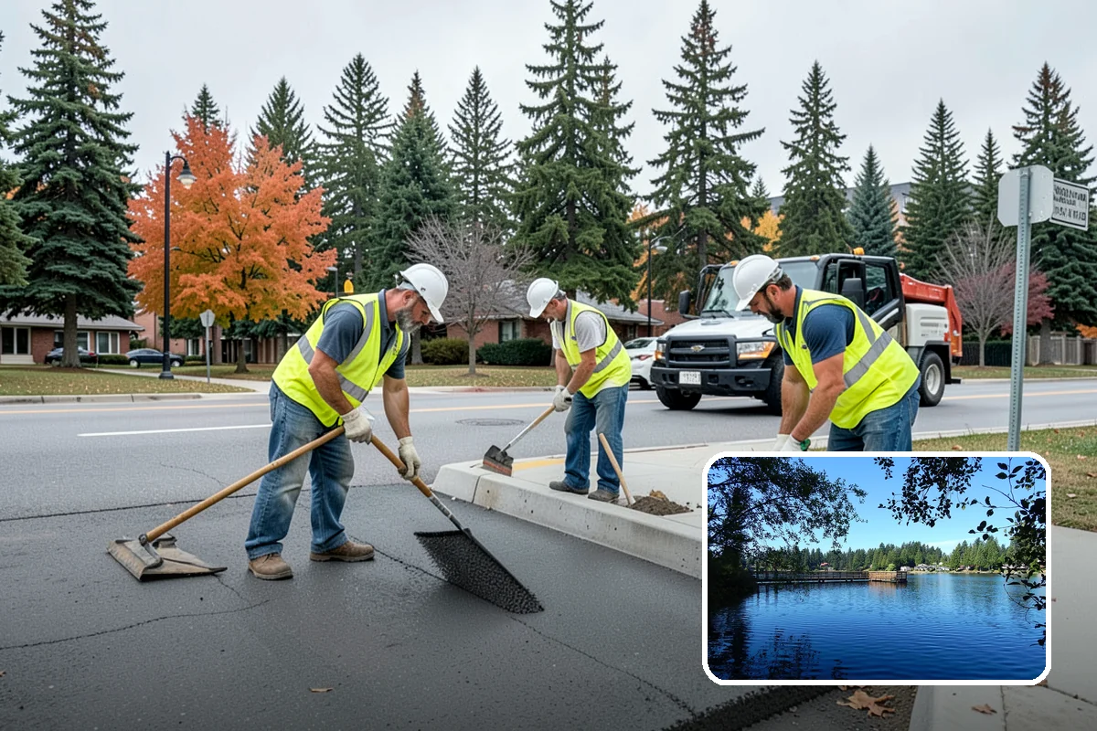 Manhole Adjustment in Federal Way, King County, WA - Eliminates ride hazards from out-of-grade castings