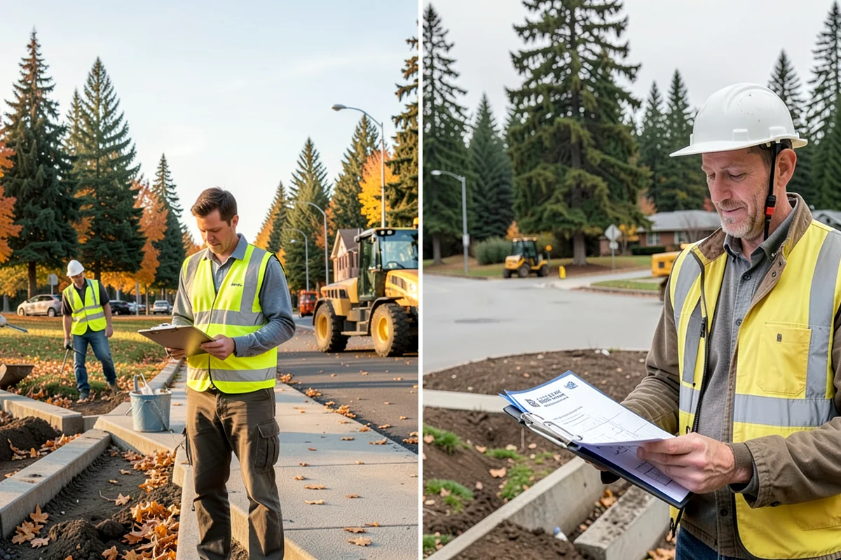 Manhole Adjustment in Gig Harbor, Pierce County, WA - Survey casting elevations against finished grade