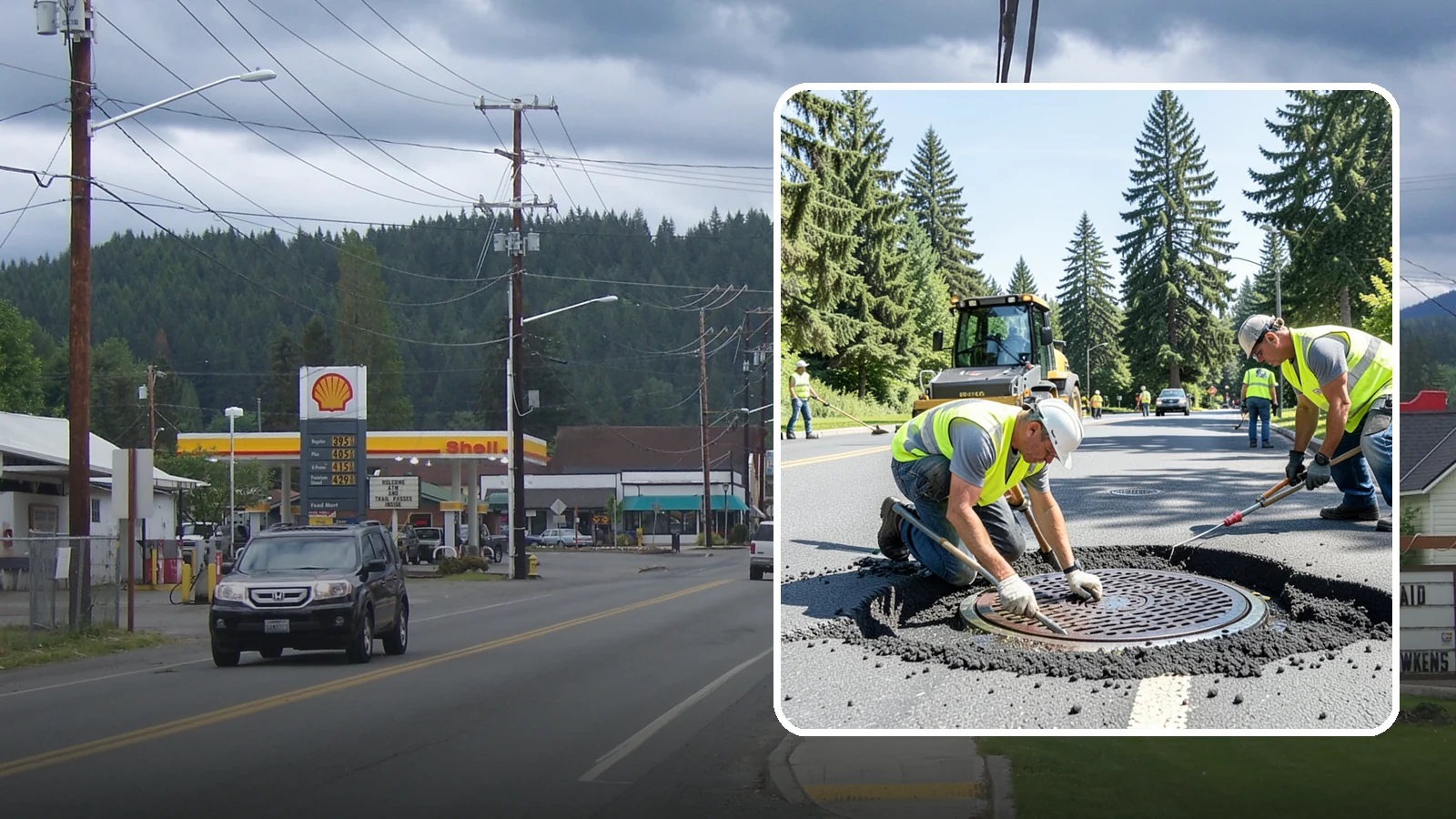 Manhole Adjustment in Granite Falls, Snohomish County, WA - Raising, lowering, and repairing manhole frames and covers to match grade and restore safe access.