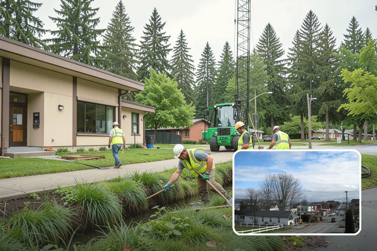 Manhole Adjustment in Langley, Island County, WA - Eliminates ride hazards from out-of-grade castings