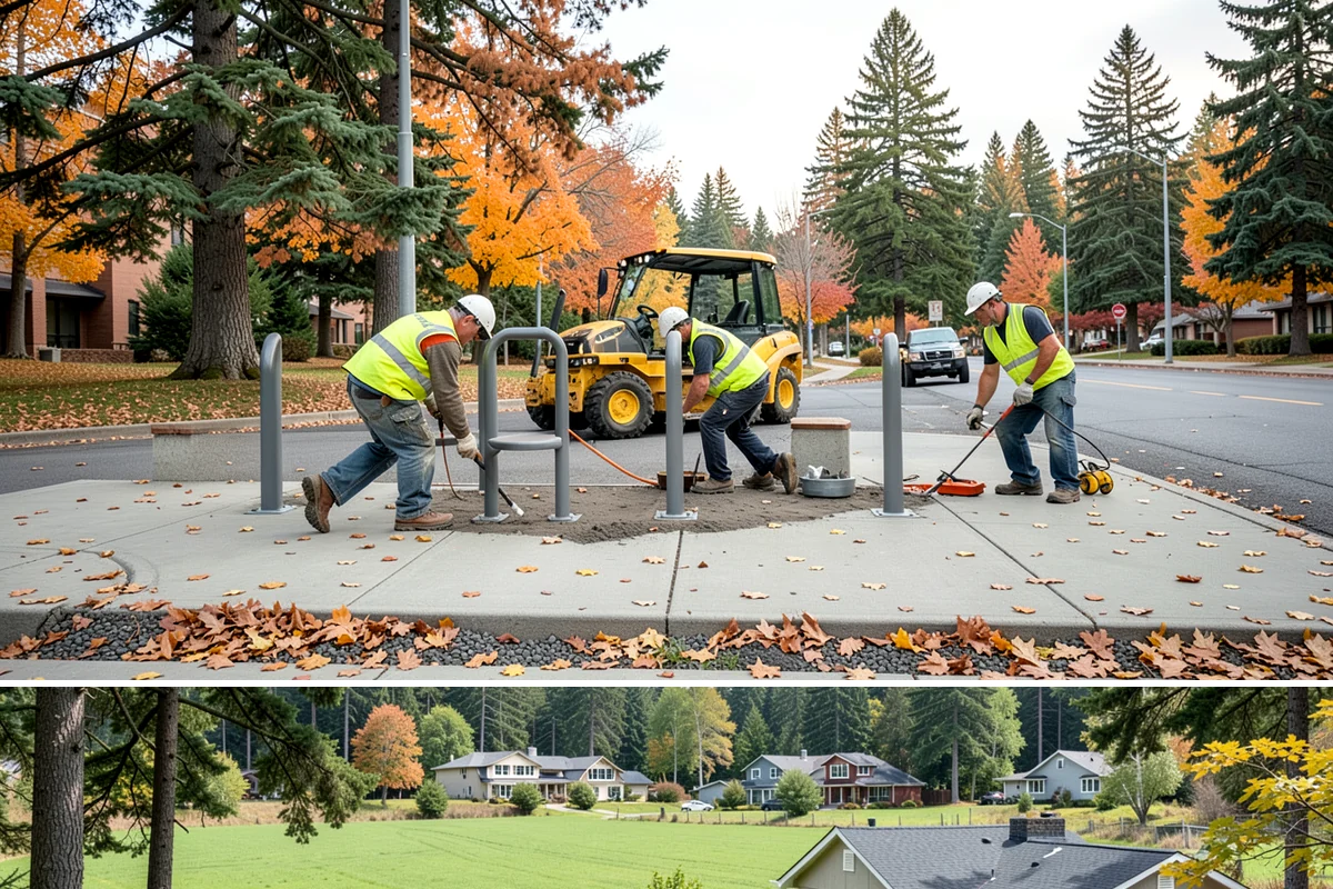 Manhole Adjustment in Lyman, Skagit County, WA - Manhole adjustments are typically scheduled with dry-weather paving projects for proper material placement and cure.