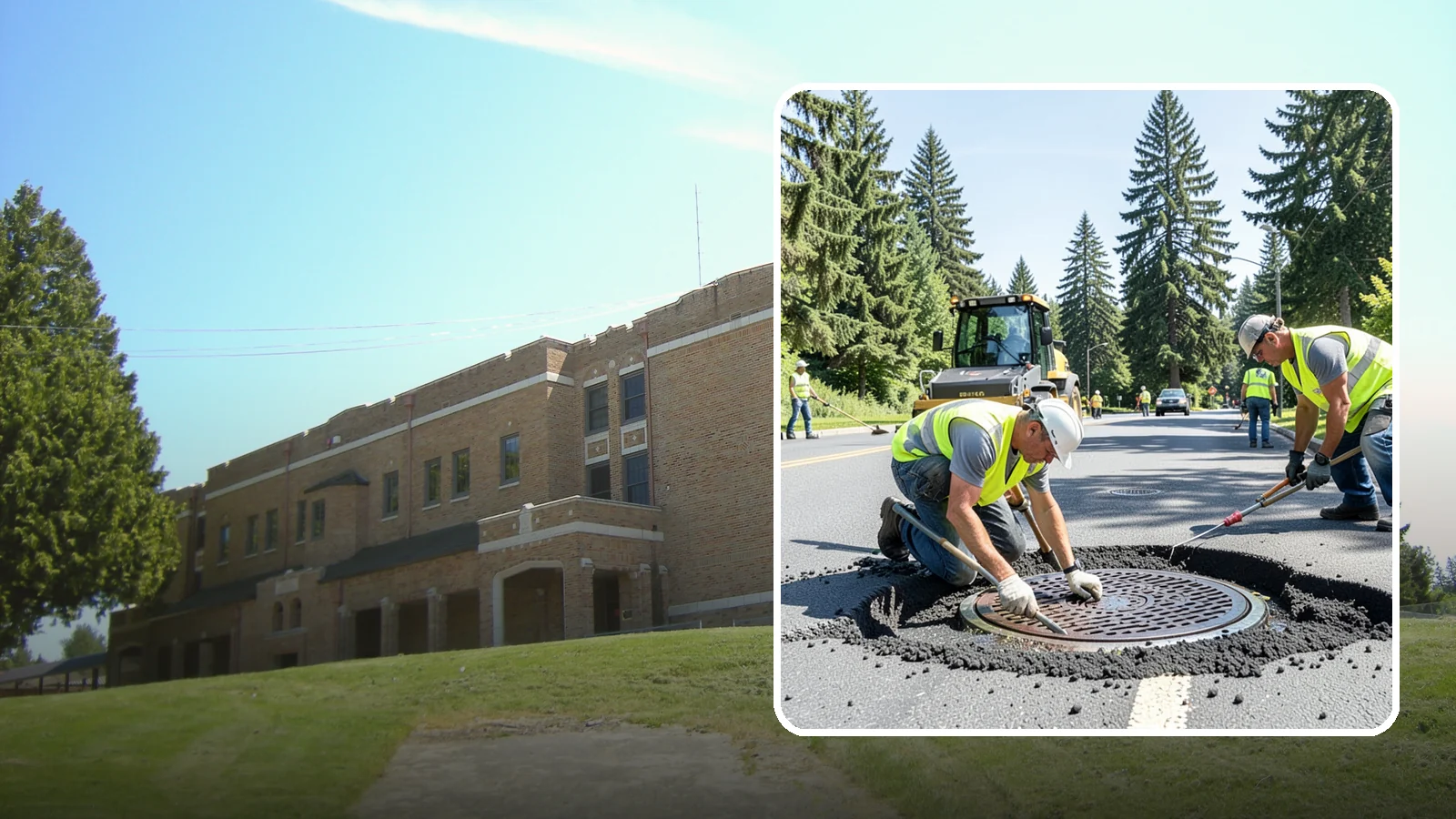Manhole Adjustment in Maple Valley, King County, WA - Raising, lowering, and repairing manhole frames and covers to match grade and restore safe access.