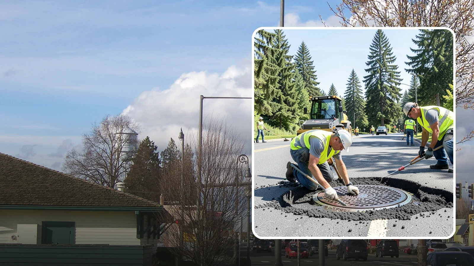 Manhole Adjustment in Marysville, Snohomish County, WA - Raising, lowering, and repairing manhole frames and covers to match grade and restore safe access.