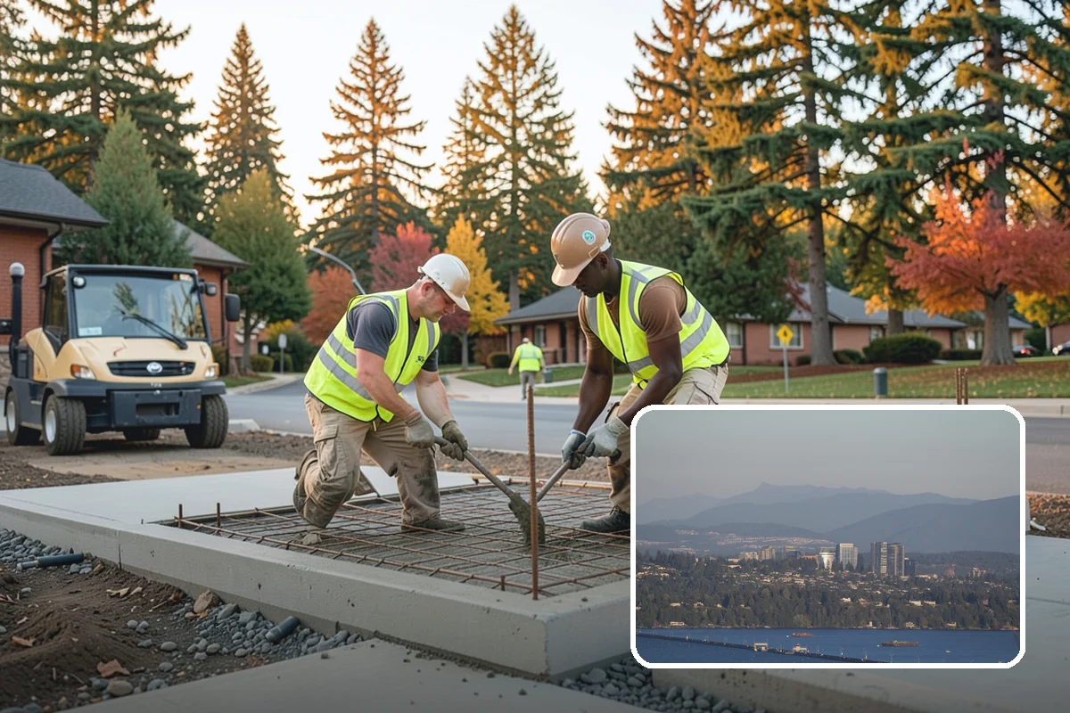 Manhole Adjustment in Medina, King County, WA - Eliminates ride hazards from out-of-grade castings