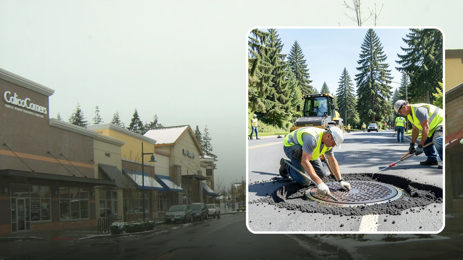 Manhole Adjustment in Mill Creek, Snohomish County, WA - Raising, lowering, and repairing manhole frames and covers to match grade and restore safe access.